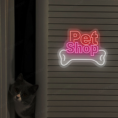 Bone Pet Shop Neon Sign | Red