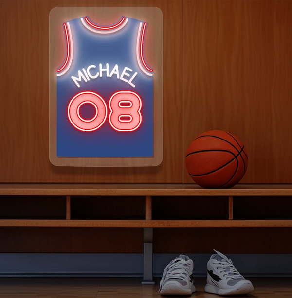 Personalized PHI Jersey Basketball Neon Artwork Sign