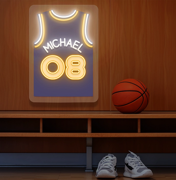 Personalized PHX Jersey Basketball Neon Artwork Sign