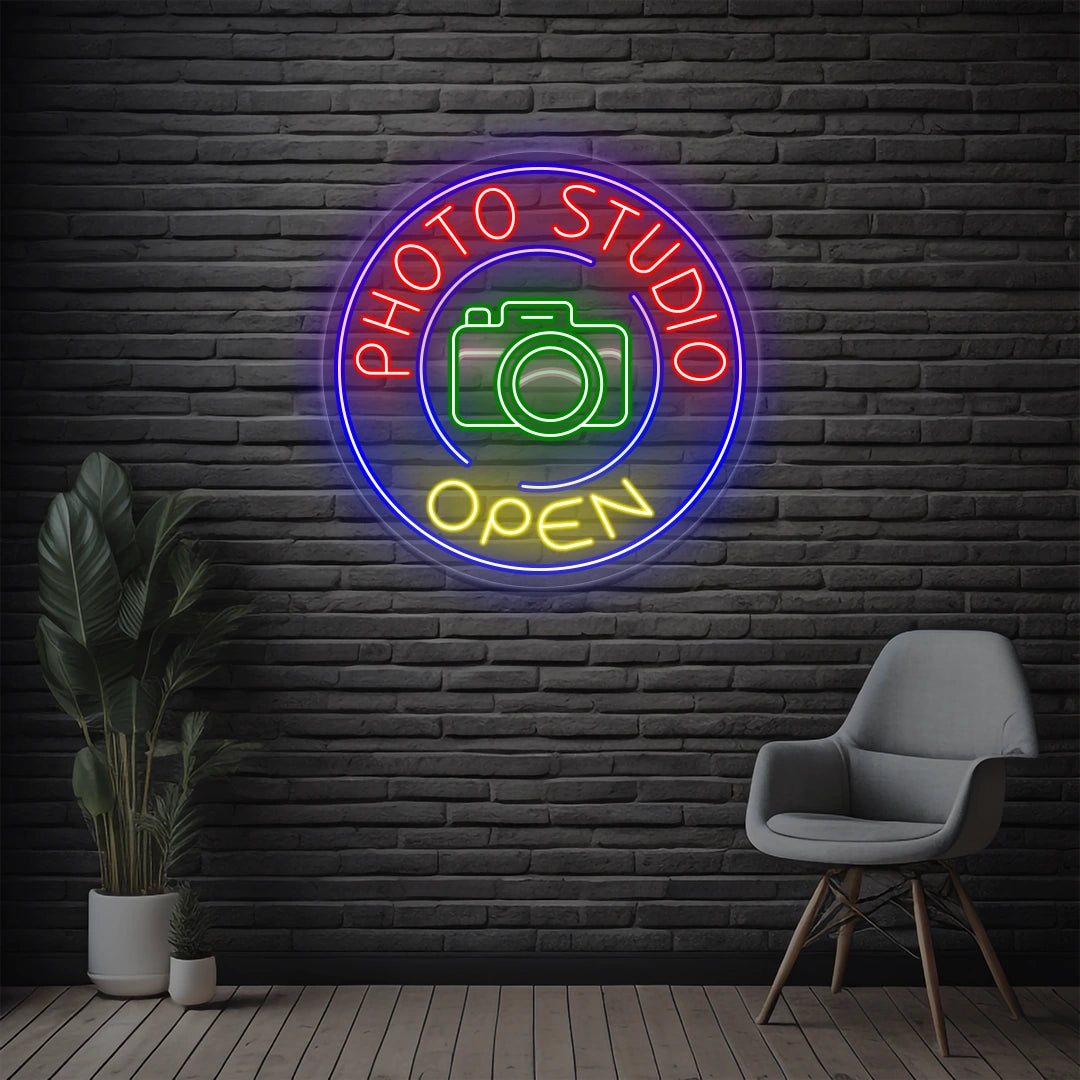 Photo Studio Open Neon Sign