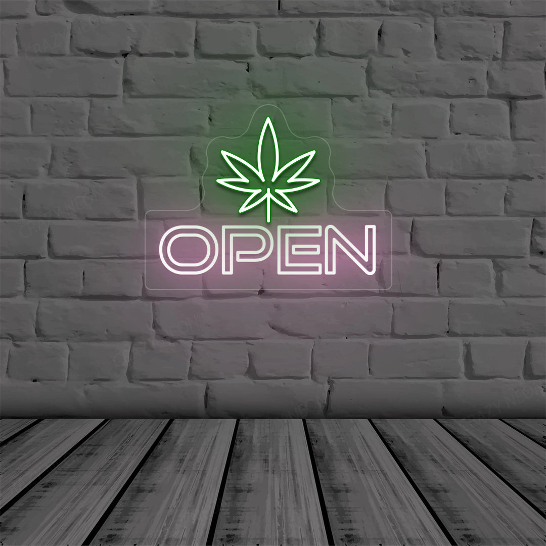 Weed Open Sign | pink