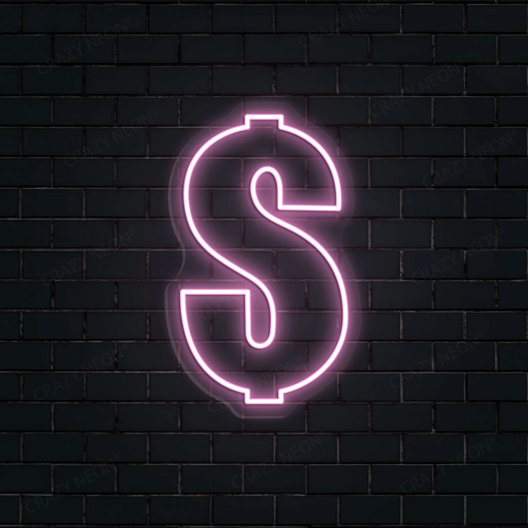 Dollar Neon Sign | pink