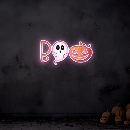 Boo Ghoul And Pumpkin Neon Artwork | CNUS019640