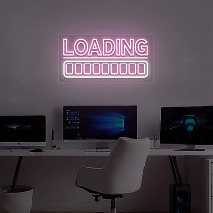 Loading Animated Neon Sign | Pink