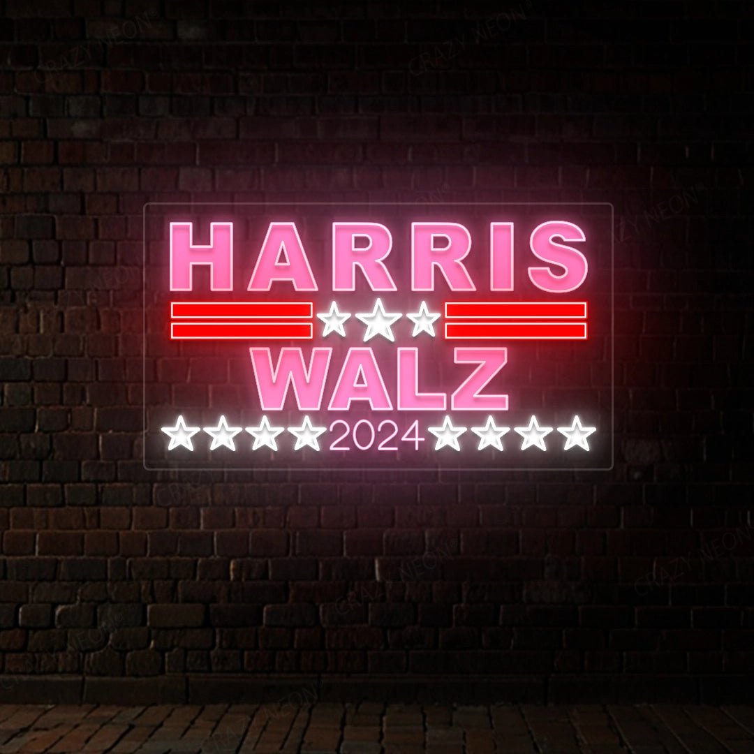 Harris Walz 2024 Political Neon Sign