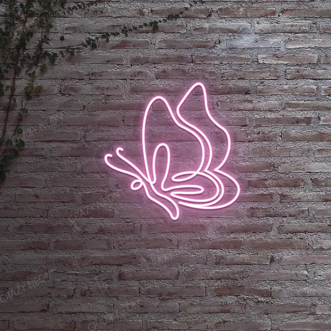 Elegant Butterfly Neon Sign | Pink