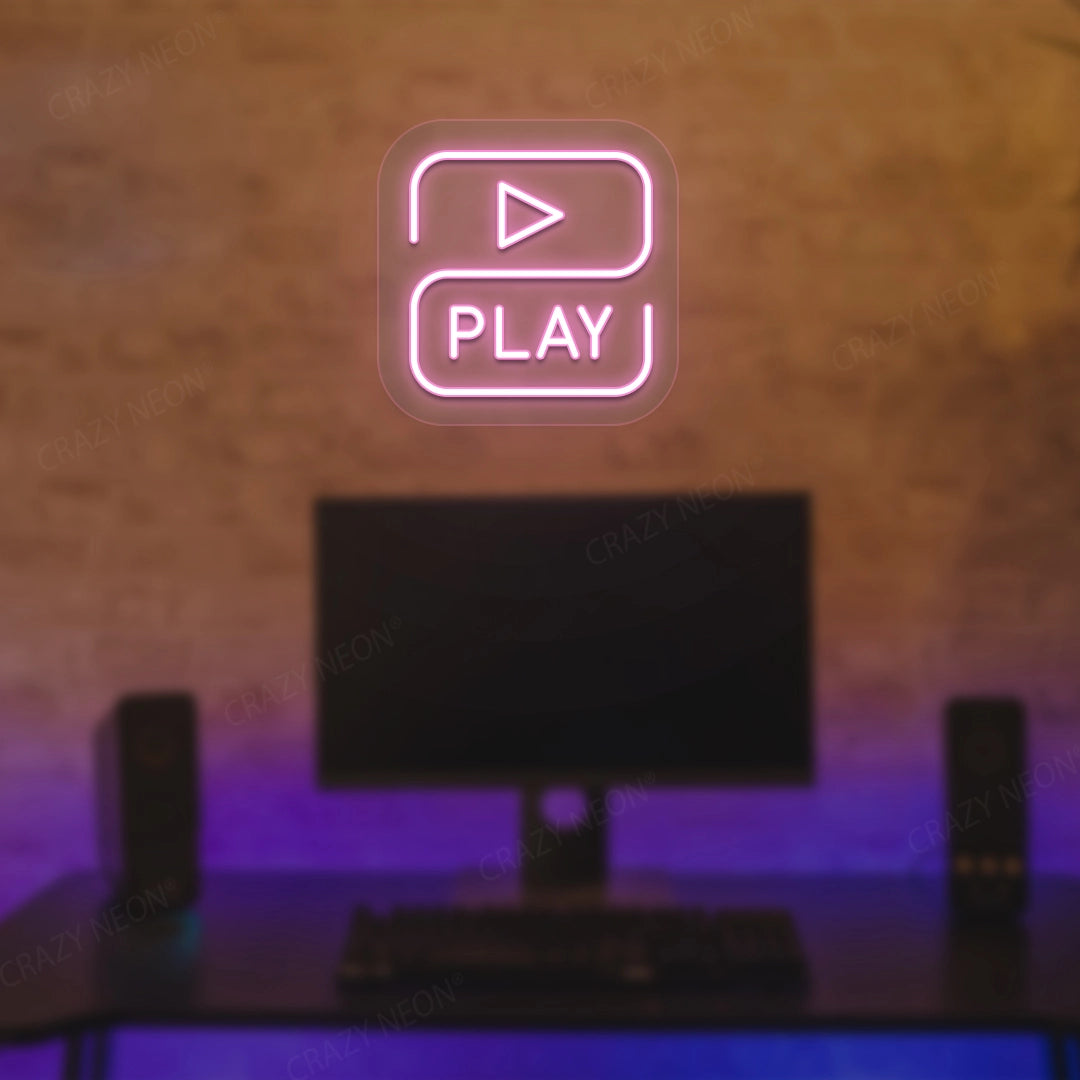 Play Neon Sign  | Pink