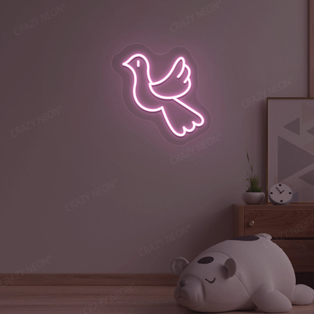 Dove Bird Neon Sign | Pink