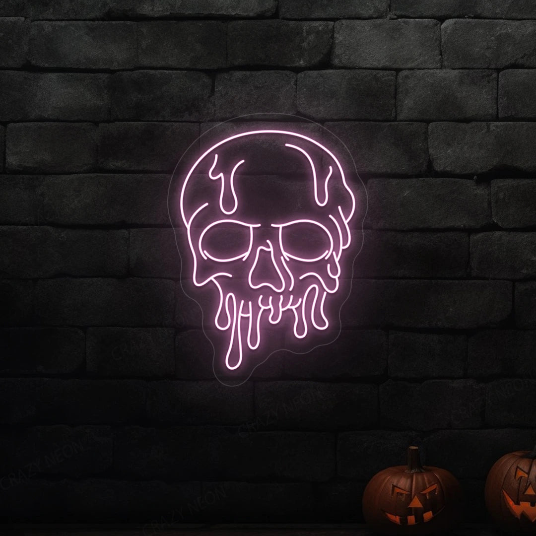 LED Skull Neon Sign | pink