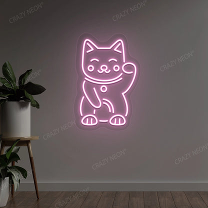 Charming Cat Neon Sign | Pink