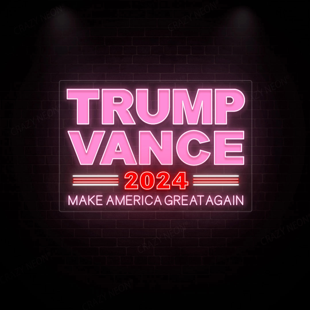 Trump Vance Political Neon Sign | Pink 