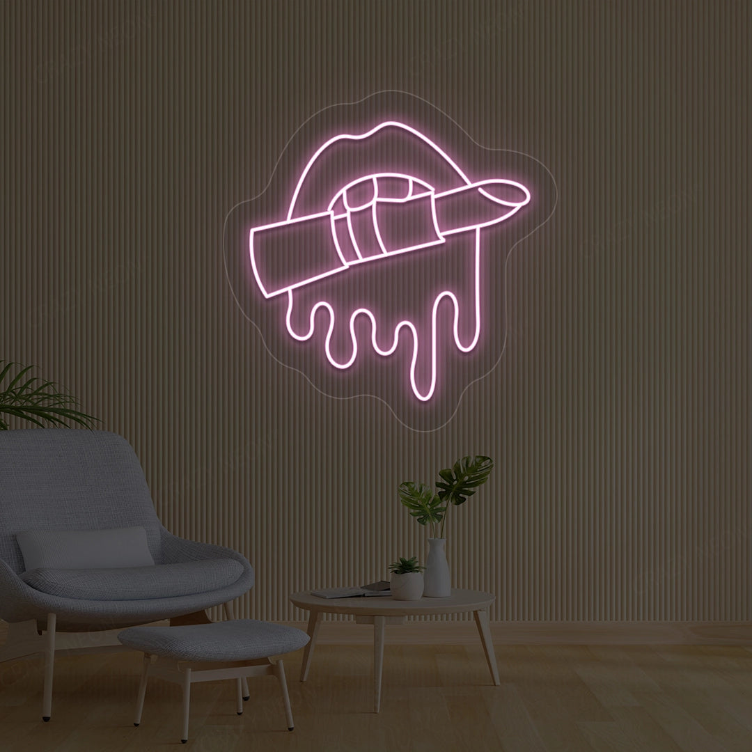 Lipstick Makeup Artist Neon Sign | Pink