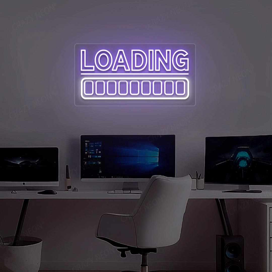 Loading Animated Neon Sign | Purple