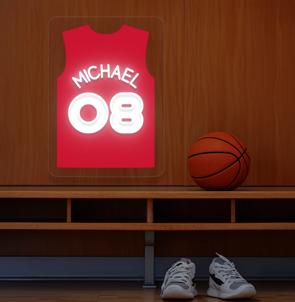 Personalized POR Jersey Basketball Neon Artwork Sign