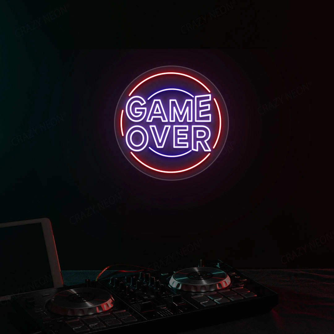 Cool Game Over Neon Sign | Purple