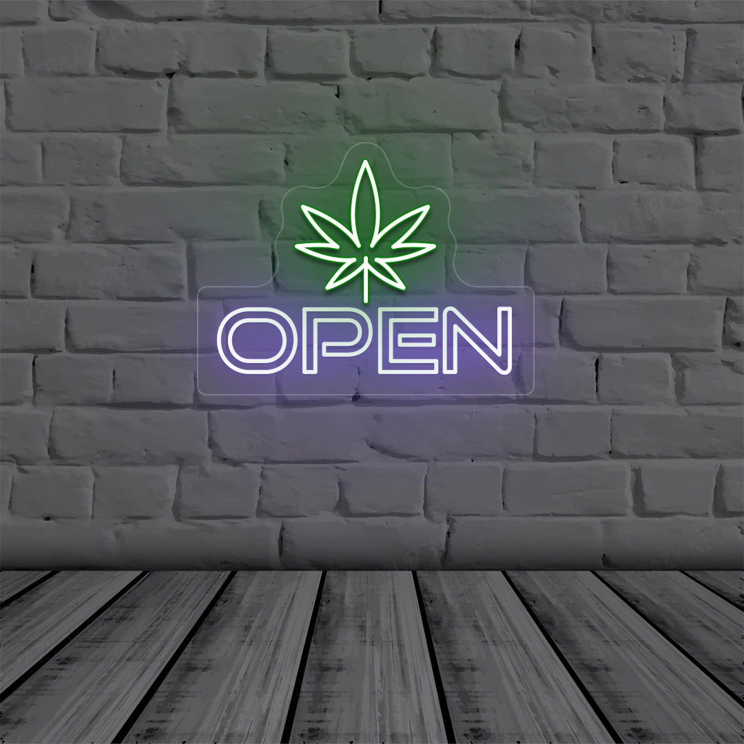 Weed Open Sign | Purple