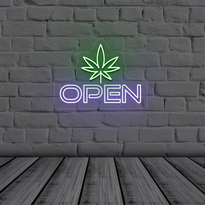 Weed Open Sign | Purple