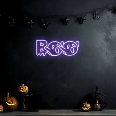 Boo With Ghouls Neon Sign | Purple