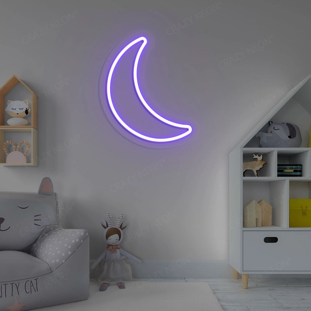 Moon Neon Sign | Purple