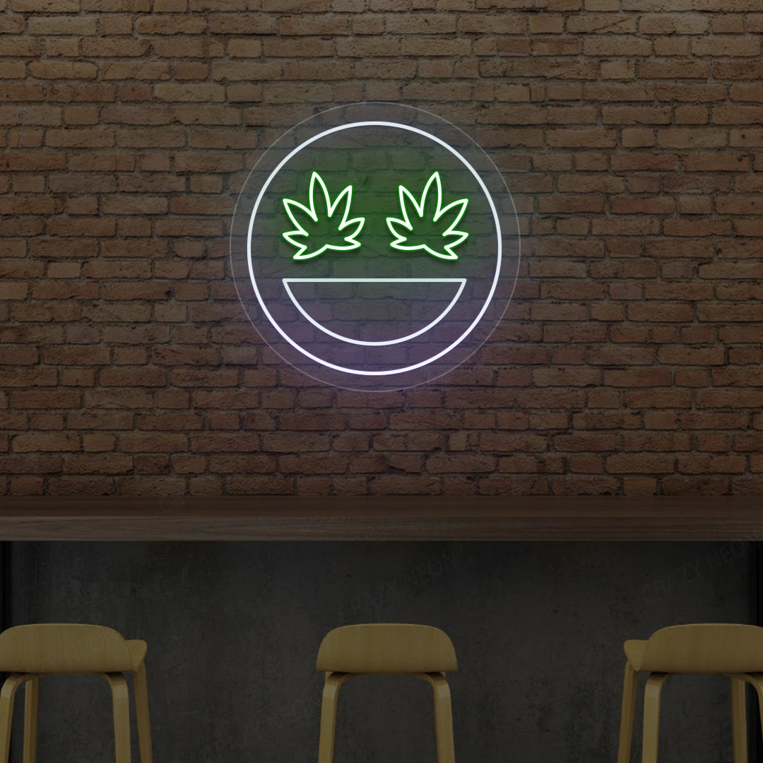 Smiley Weed Neon Sign | purple