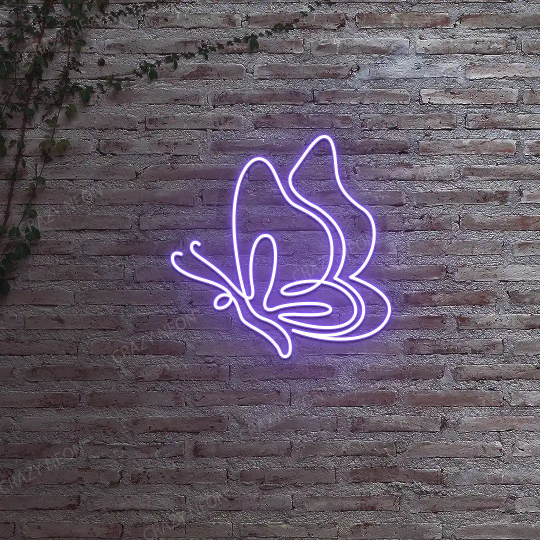 Elegant Butterfly Neon Sign | Purple