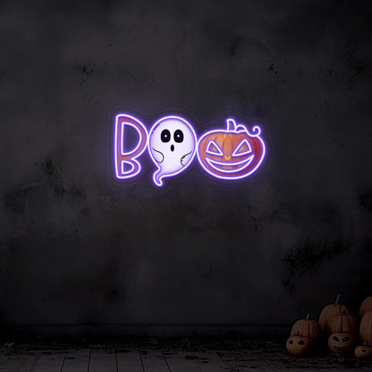 Boo Ghoul And Pumpkin Neon Artwork | CNUS019640