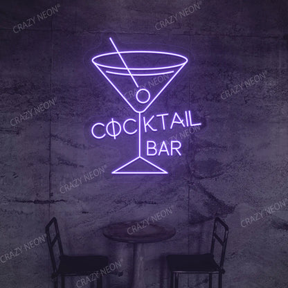 Cocktail Bar Neon Sign | Purple