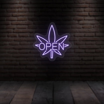 Weed Open Neon Sign | Prurple