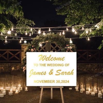 Wedding Welcome Sign | White Acrylic Wedding Sign