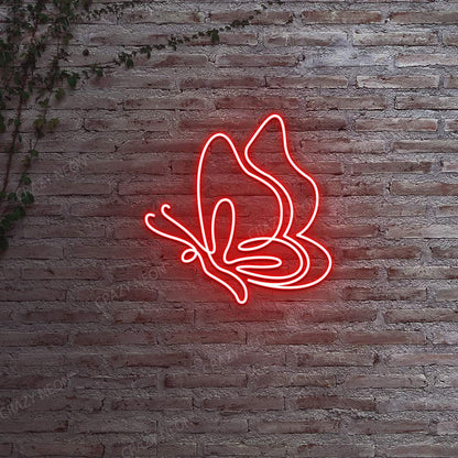 Elegant Butterfly Neon Sign | Red