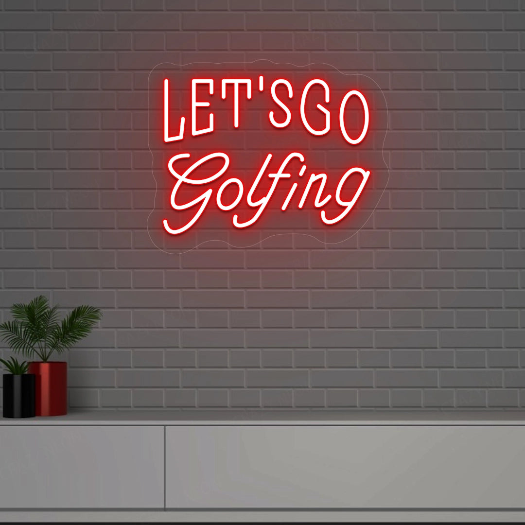 Let's Go Golfing Neon Sign | Red