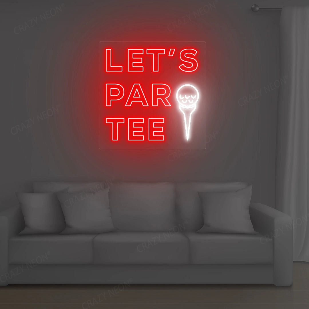 Let's Party Golf Neon Sign | Red