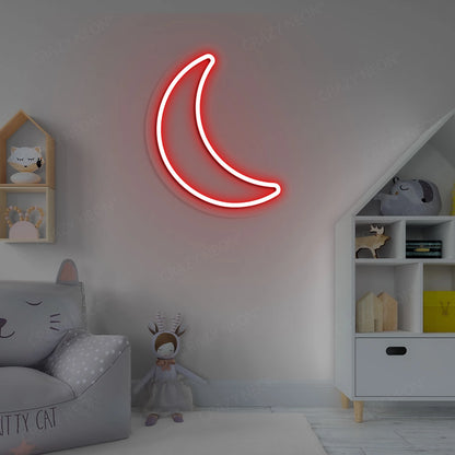 Moon Neon Sign | Red