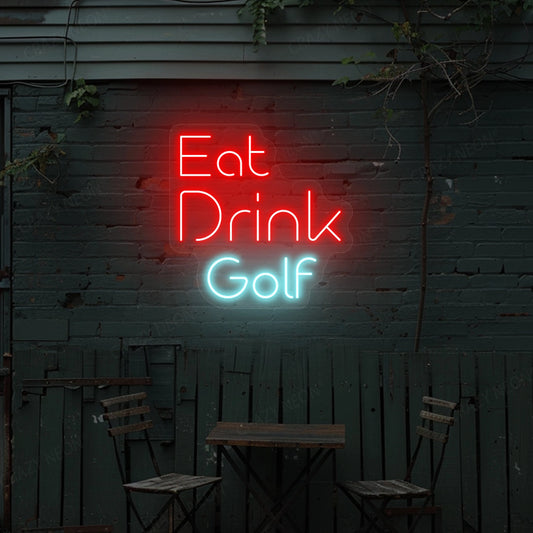 Eat Drink Golf Neon Sign | Red