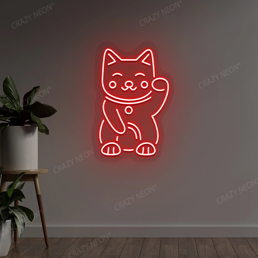 Charming Cat Neon Sign | Red