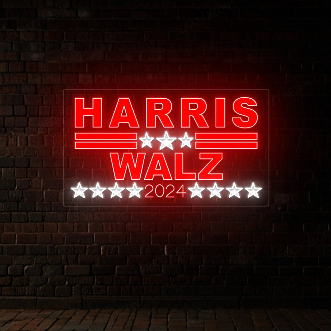 Harris Walz 2024 Political Neon Sign