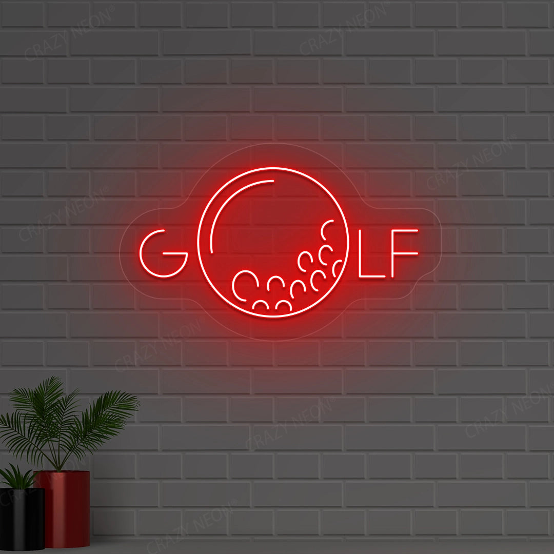 Golf Neon Sign | Red