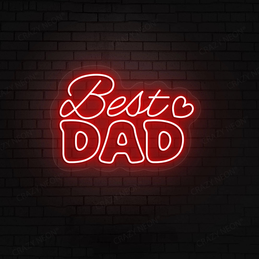 Best Dad Neon Sign | Red