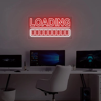 Loading Animated Neon Sign | Red