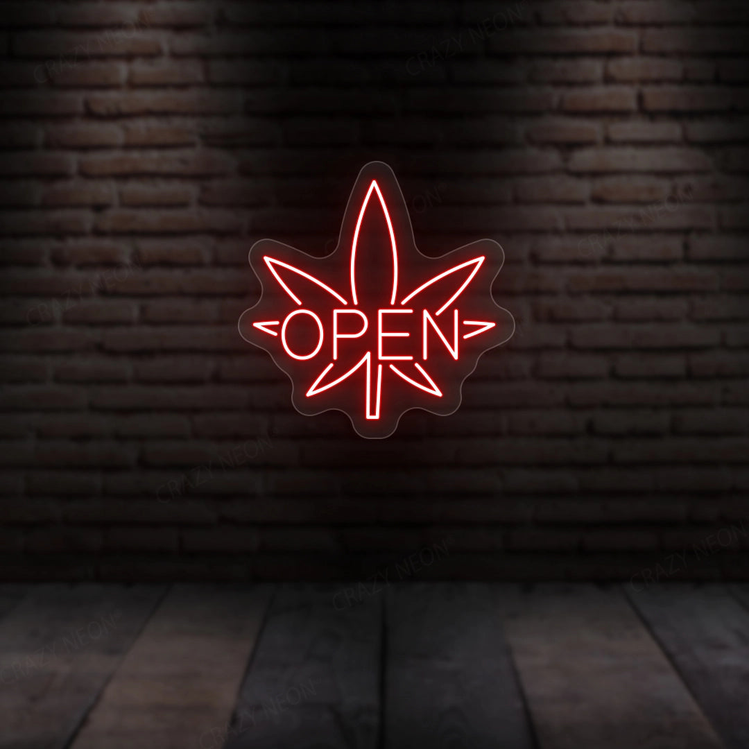 Weed Open Neon Sign | Red