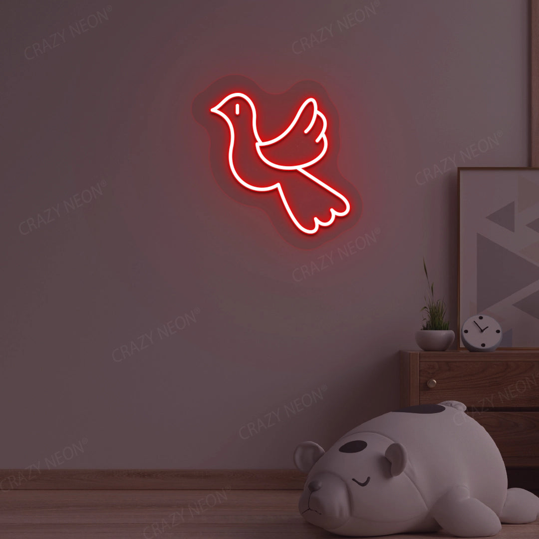 Dove Bird Neon Sign | Red