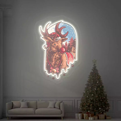 Red Nose Reindeer Neon Artwork | Warmwhite