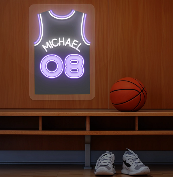 Personalized SAC Jersey Basketball Neon Artwork Sign