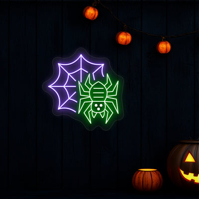 Spider Web Neon Sign | Purple