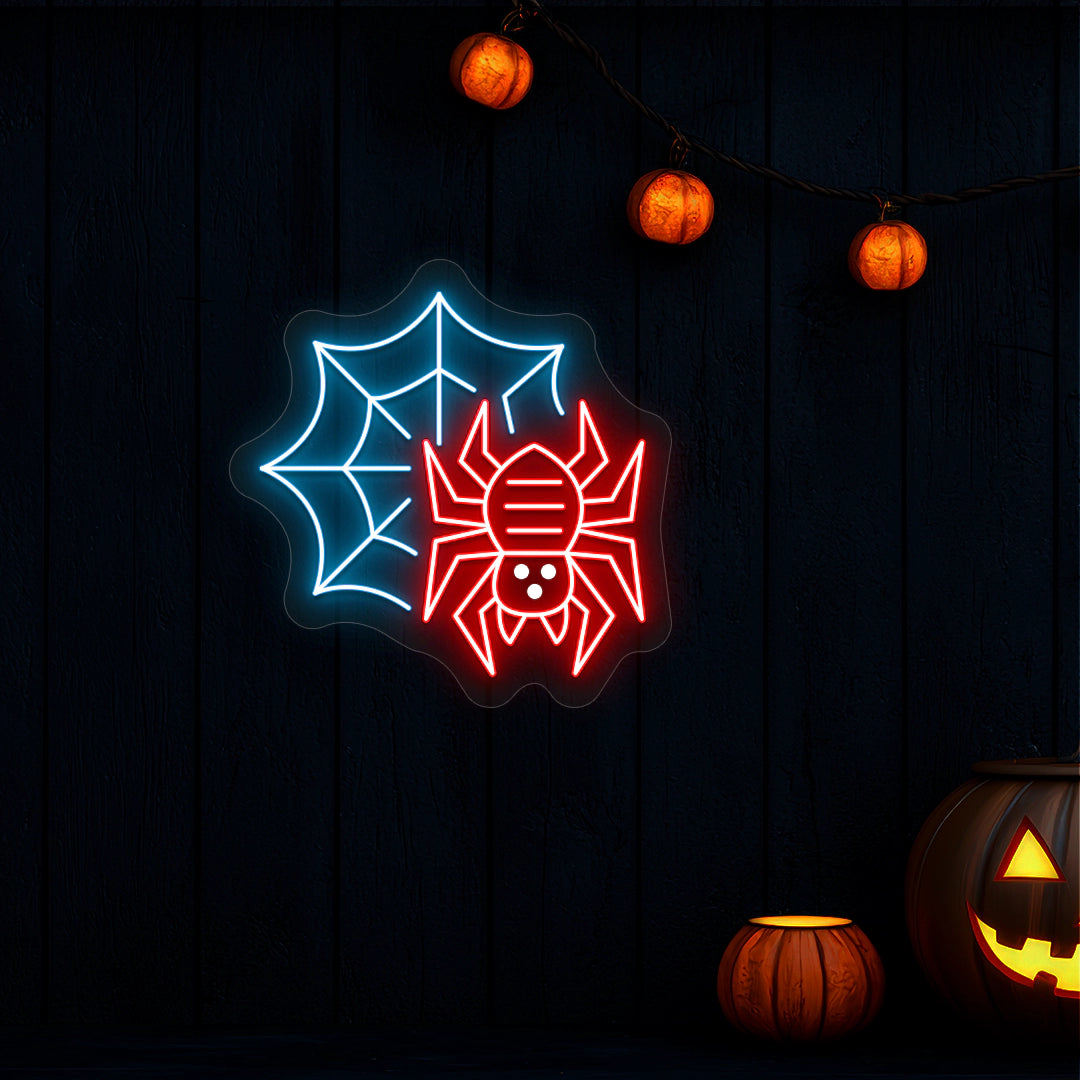 Spider Web Neon Sign | Iceblue
