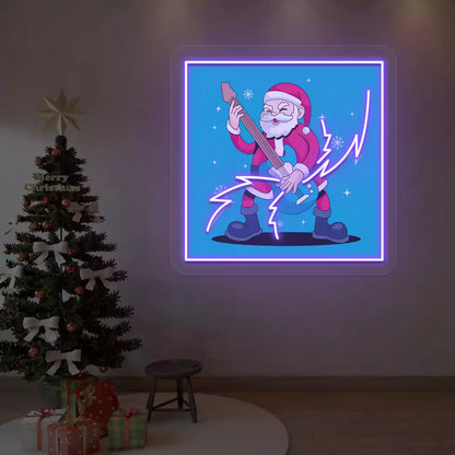Rockstar Santa Neon Artwork | Purple