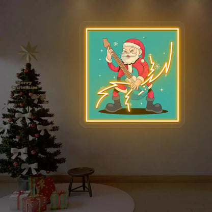Rockstar Santa Neon Artwork | Orange
