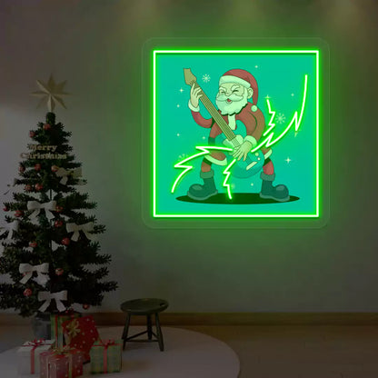 Rockstar Santa Neon Artwork | Green
