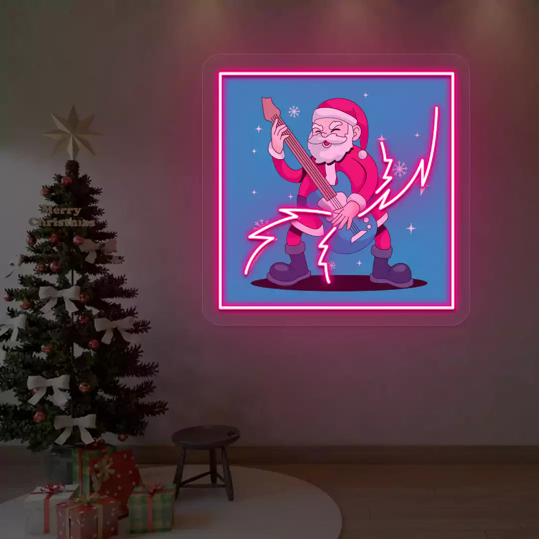 Rockstar Santa Neon Artwork | Pink