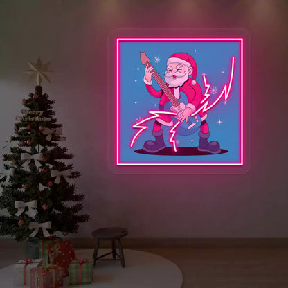 Rockstar Santa Neon Artwork | Pink